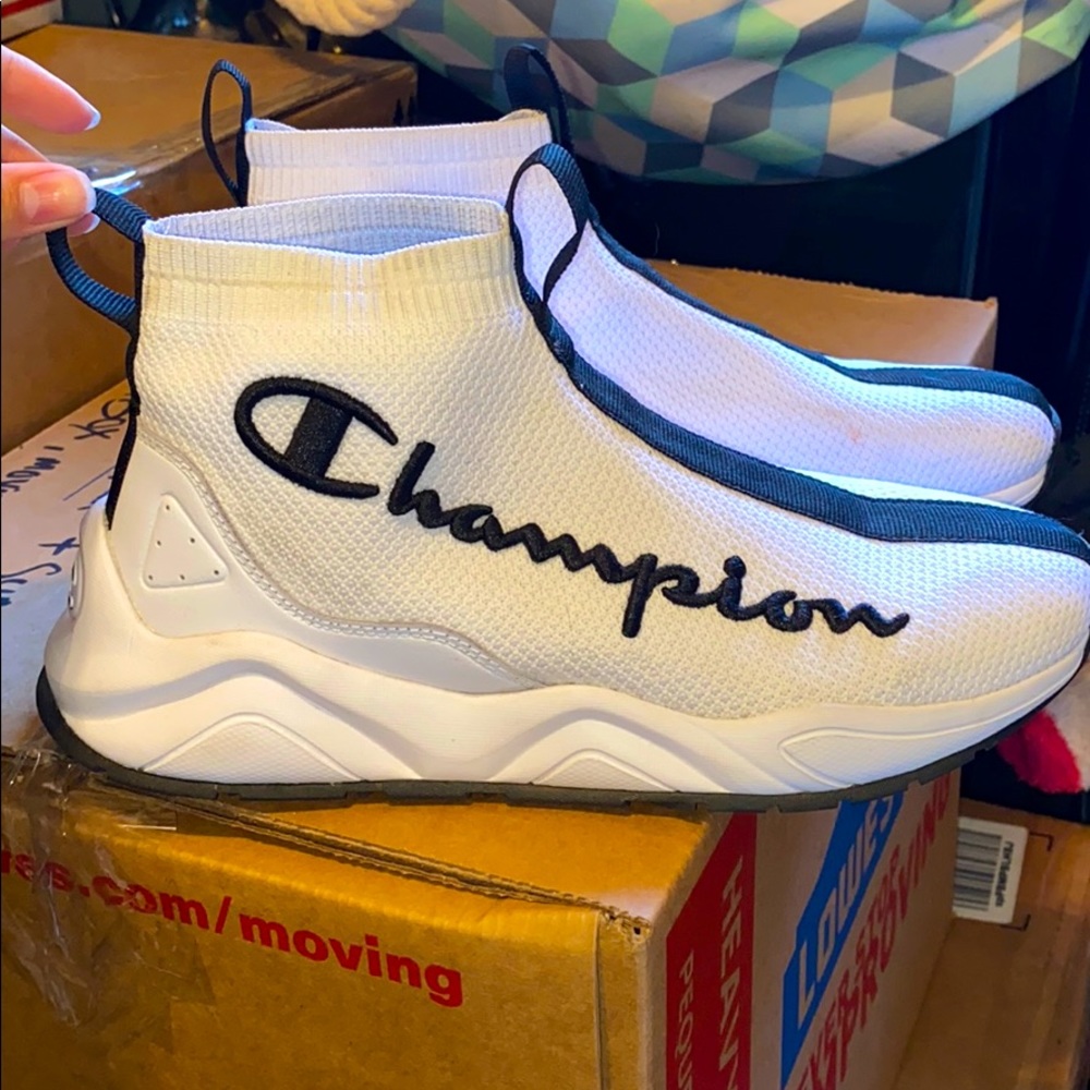 White Champion Rally Sock Sneakers